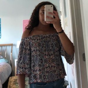 off the shoulder patterned top